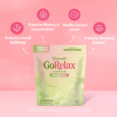 Vitamate GoRelax Matcha Latte Powdered Drink Mix -  Cortisol Balance Supplements