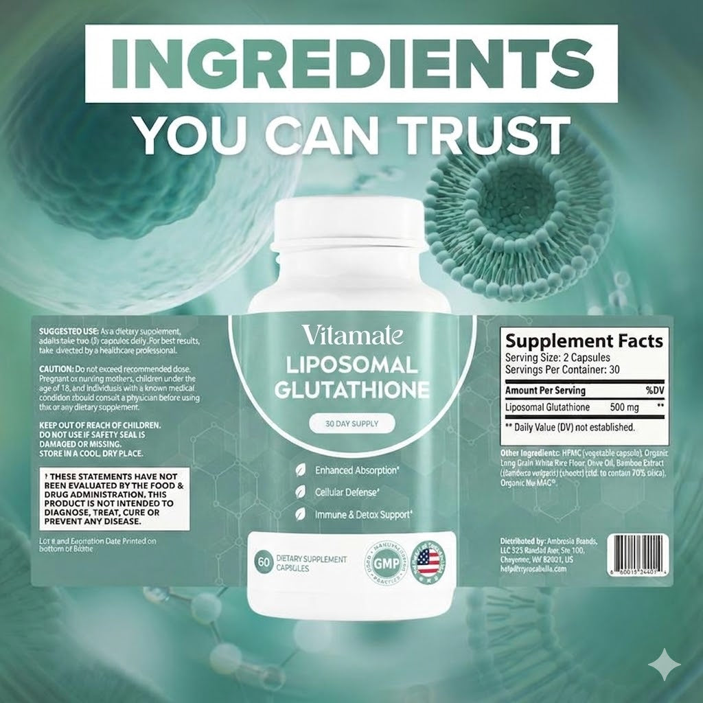 Liposomal Glutathione Capsules – Skin Glow, Immune & Detox Support