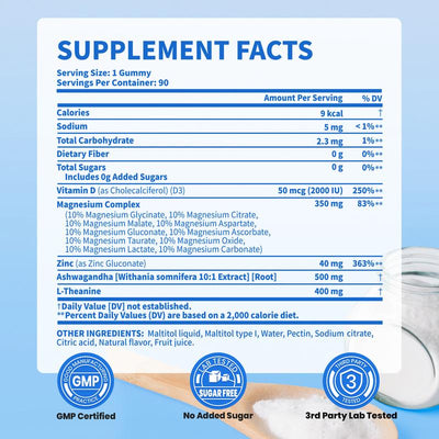 VEV DeepCalm 14-in-1 Magnesium Gummies Complex