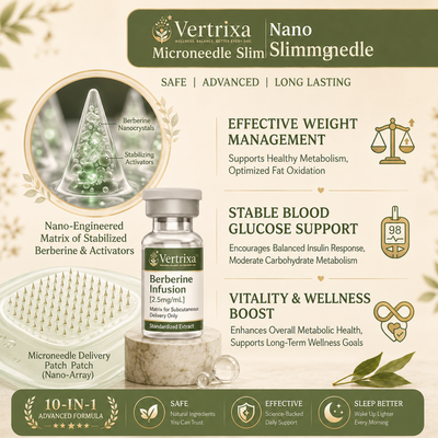 Vertrixa™ Berberine 10-in-1 Nano Microneedle Slimming Patch