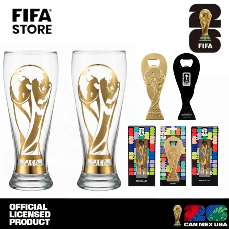 2026 FIFA World Cup Premium Glass Set – Trophy Gold Rim Collector Edition