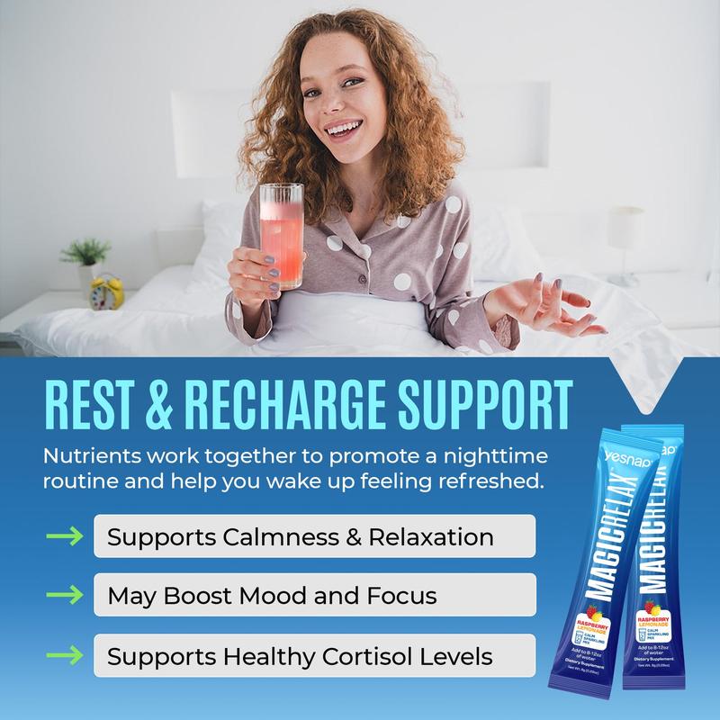MAGICRELAX | Cortisol Balance, Mood & Sleep Drink Mix  | 8-in-1 Magnesium + Ashwagandha | No Sugar | 30 Servings