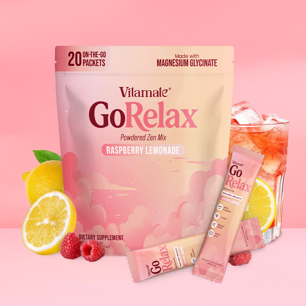 Vitamate Nutrition GoRelax Raspberry Lemonade Powdered Drink Mix
