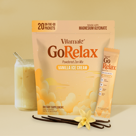 Vitamate GoRelax Vanilla Caramel Powdered Drink Mix -  Cortisol Balance Supplements